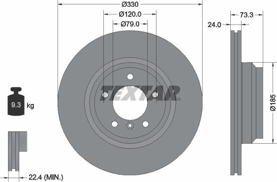 Textar 92137805 — Tarcza hamulcowa