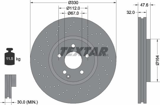 Textar 92124105 — Tarcza hamulcowa