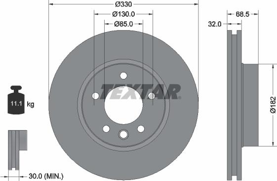 Textar 92121603 - Tarcza hamulcowa
