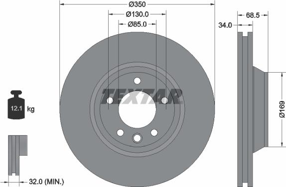 Textar 92121700 — Tarcza hamulcowa