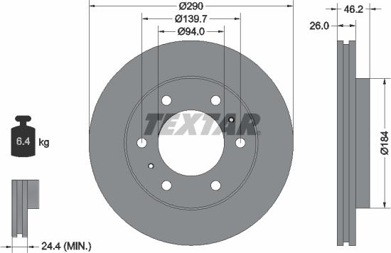 Textar 92128803 — Tarcza hamulcowa