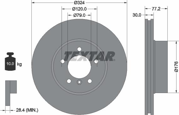 Textar 92122605 — Tarcza hamulcowa