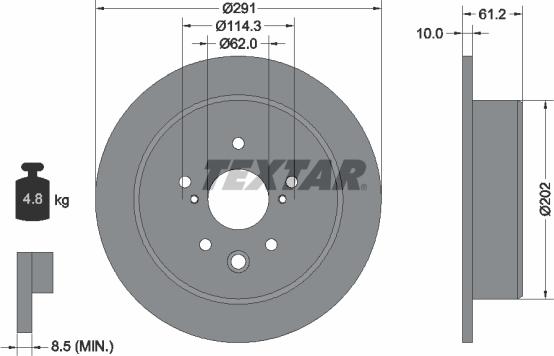 Textar 92179803 — Tarcza hamulcowa
