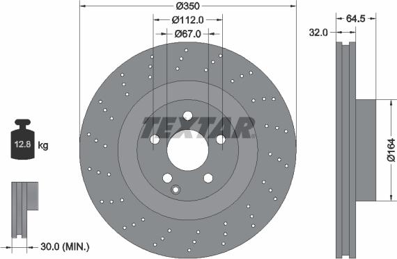 Textar 92176405 — Tarcza hamulcowa