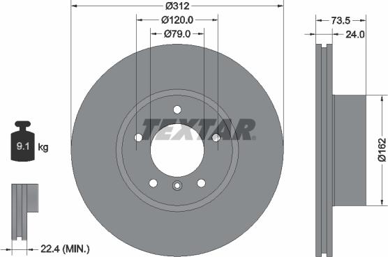 Textar 92176103 — Tarcza hamulcowa