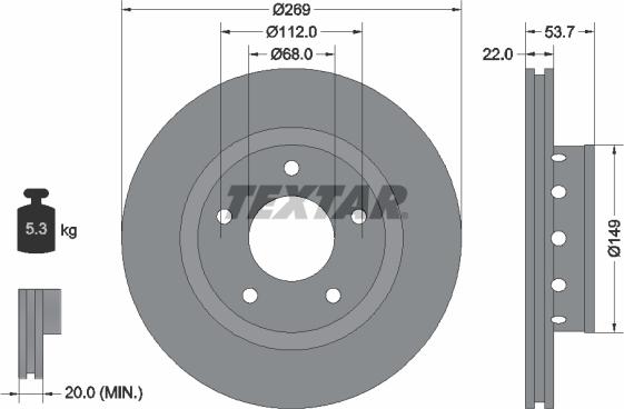 Textar 92176803 — Tarcza hamulcowa