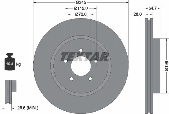 Textar 92177105 — Tarcza hamulcowa