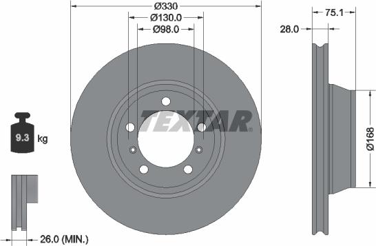 Textar 92345905 — Tarcza hamulcowa
