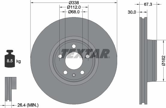 Textar 92345505 — Tarcza hamulcowa
