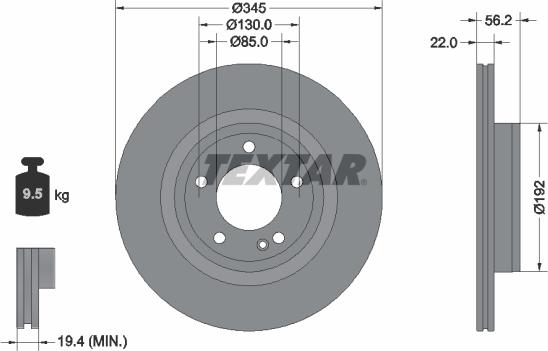 Textar 92345705 — Tarcza hamulcowa