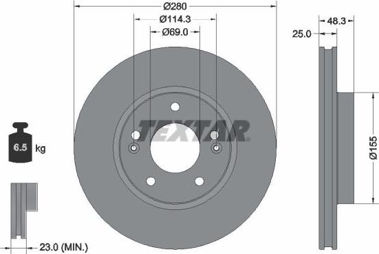 Textar 92351203 — Tarcza hamulcowa