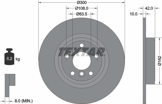 Textar 92309505 — Tarcza hamulcowa