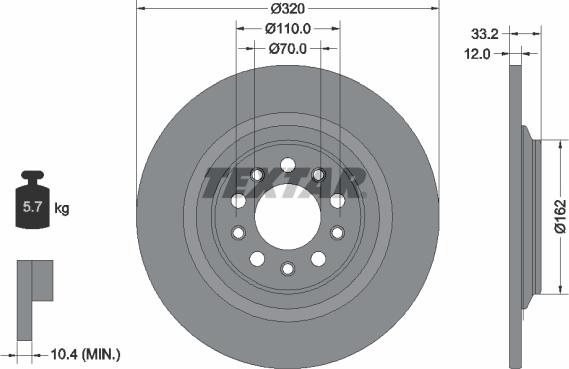 Textar 92304103 — Tarcza hamulcowa