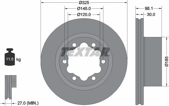 Textar 92305803 — Tarcza hamulcowa