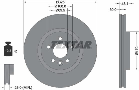 Textar 92300505 — Tarcza hamulcowa