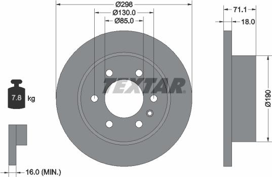 Textar 92301103 — Tarcza hamulcowa