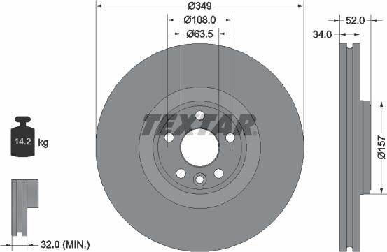 Textar 92301805 — Tarcza hamulcowa
