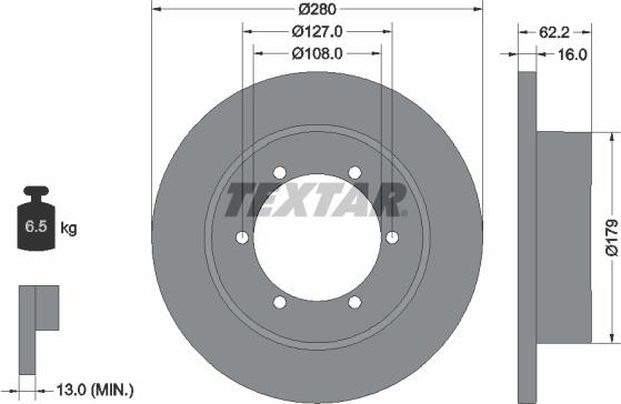 Textar 92308500 — Tarcza hamulcowa