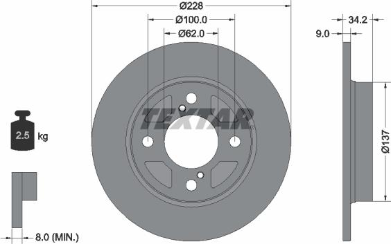 Textar 92303603 — Tarcza hamulcowa