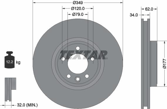 Textar 92307605 — Tarcza hamulcowa