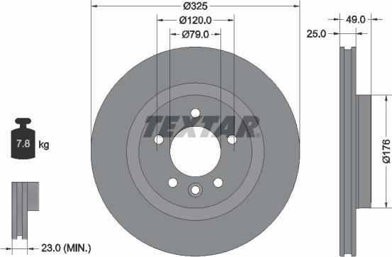 Textar 92307803 — Tarcza hamulcowa