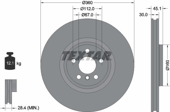 Textar 92307203 — Tarcza hamulcowa
