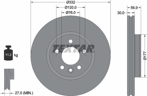 Textar 92307705 — Tarcza hamulcowa