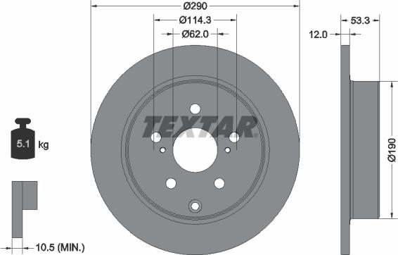 Textar 92314203 — Tarcza hamulcowa
