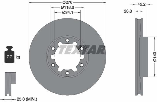 Textar 92338603 — Tarcza hamulcowa