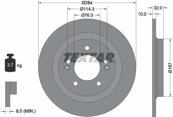 Textar 92333303 — Tarcza hamulcowa