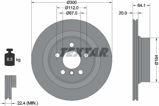Textar 92326905 — Tarcza hamulcowa