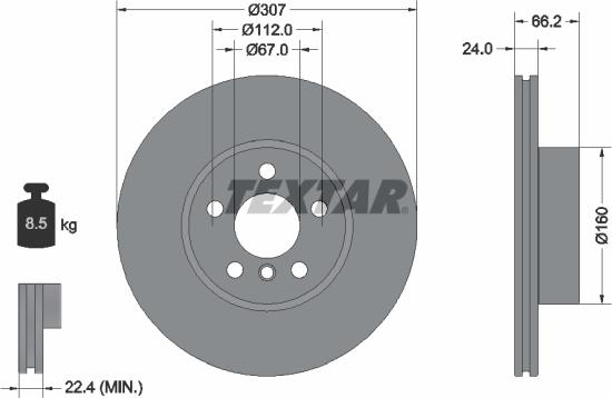 Textar 92326805 — Tarcza hamulcowa