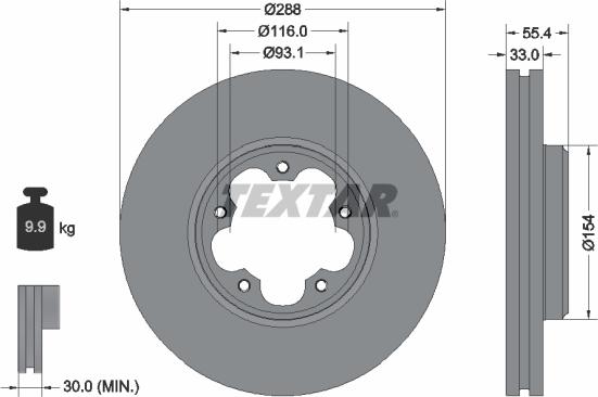 Textar 92320303 — Tarcza hamulcowa