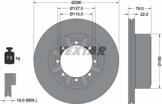 Textar 92322303 — Tarcza hamulcowa
