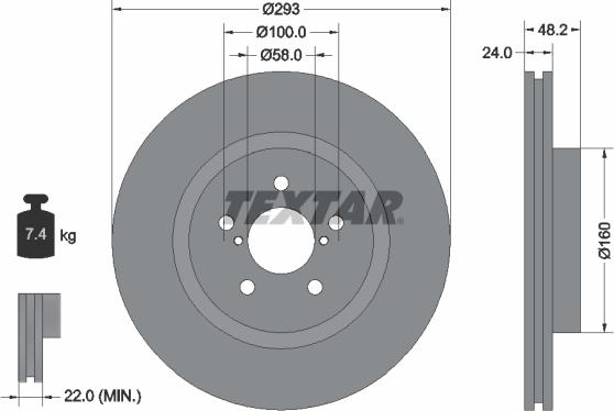 Textar 92327603 — Tarcza hamulcowa