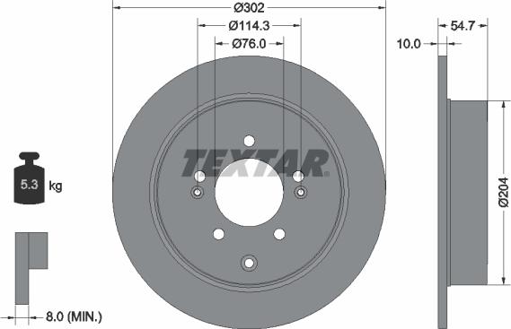 Textar 92294903 — Tarcza hamulcowa