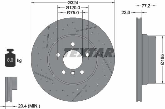 Textar 92295505 — Tarcza hamulcowa
