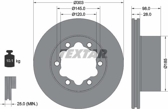 Textar 92295303 — Tarcza hamulcowa