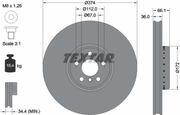 Textar 92290225 — Tarcza hamulcowa