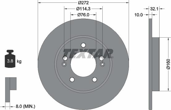 Textar 92291703 — Tarcza hamulcowa