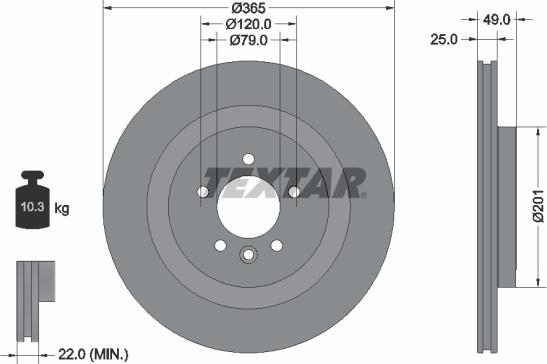 Textar 92293003 — Tarcza hamulcowa