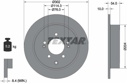 Textar 92293303 — Tarcza hamulcowa