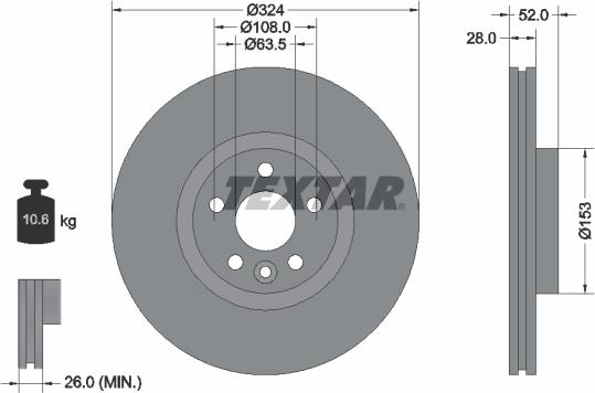 Textar 92293205 — Tarcza hamulcowa