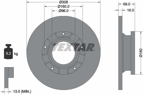 Textar 92292603 — Tarcza hamulcowa