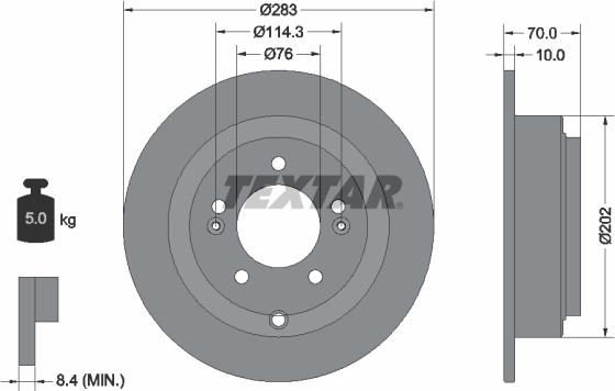 Textar 92244403 — Tarcza hamulcowa