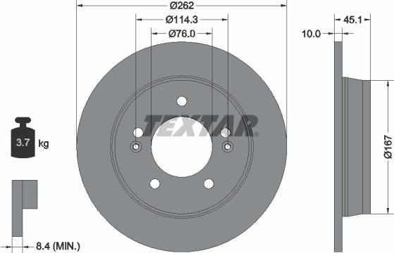 Textar 92240003 — Tarcza hamulcowa