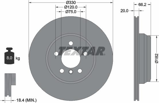 Textar 92241903 — Tarcza hamulcowa