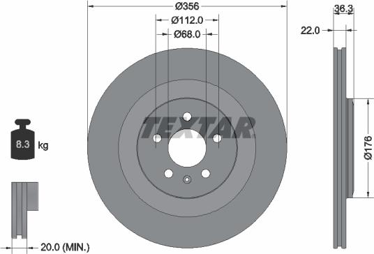 Textar 92241803 — Tarcza hamulcowa