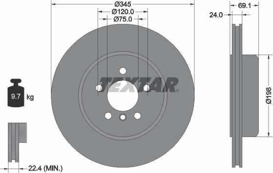 Textar 92253925 — Tarcza hamulcowa