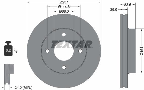 Textar 92253103 — Tarcza hamulcowa